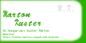 marton kuster business card